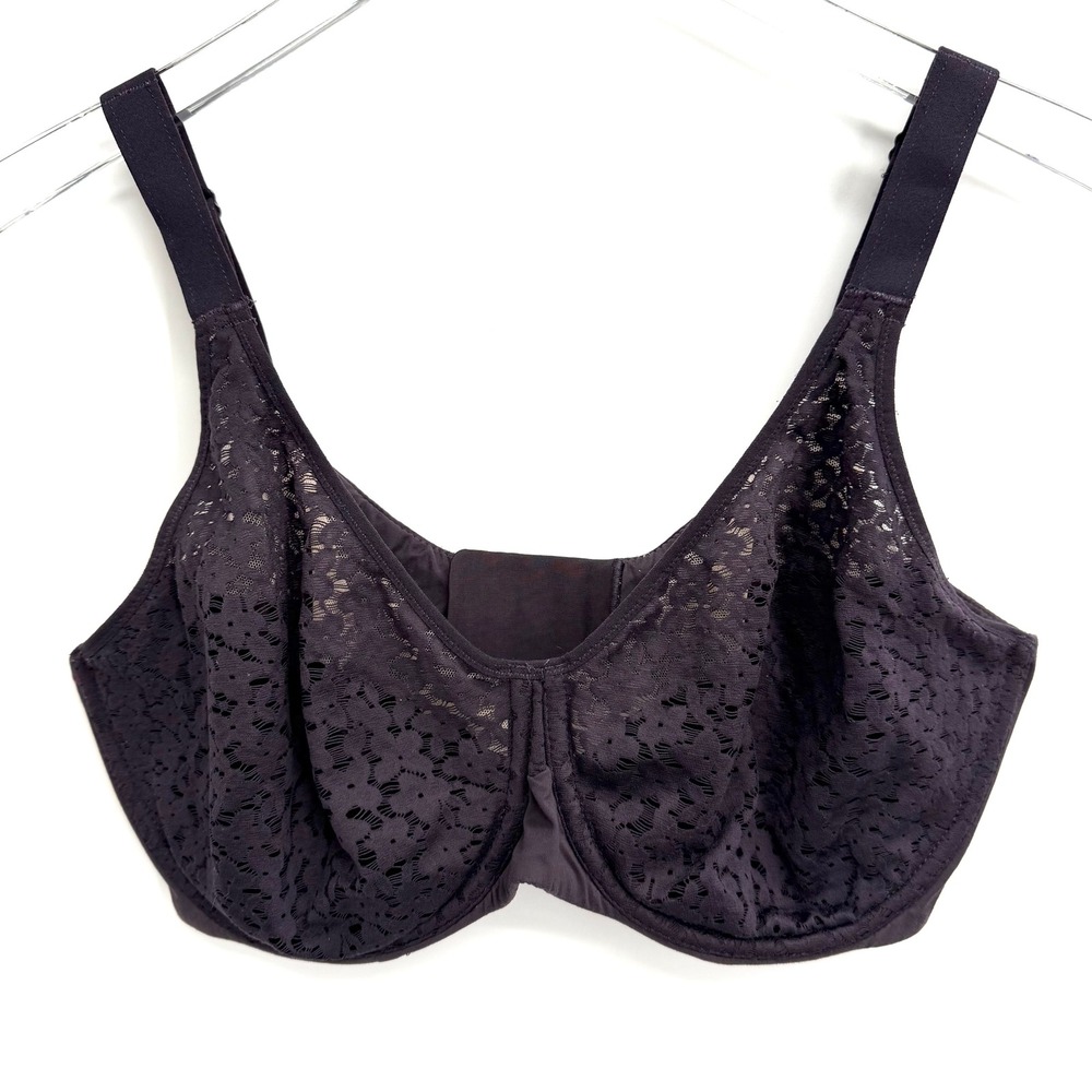 Chantelle Norah Comfort Underwire Bra Size 36DDD Floral Lace Dark Purple 13F1
